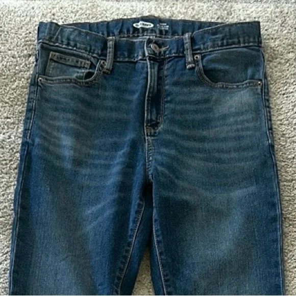 Old Navy Boys Skinny/Straight Fit Jeans in Deep Blue - Picture 2 of 8